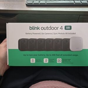 Amazon Blink Outdoor 4 XR 6 Cameras Set - Black With XR Extender Range Signal